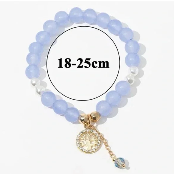 New Anthropologie Tree of Life Rhinestone Beaded Bracelet - Picture 3 of 3